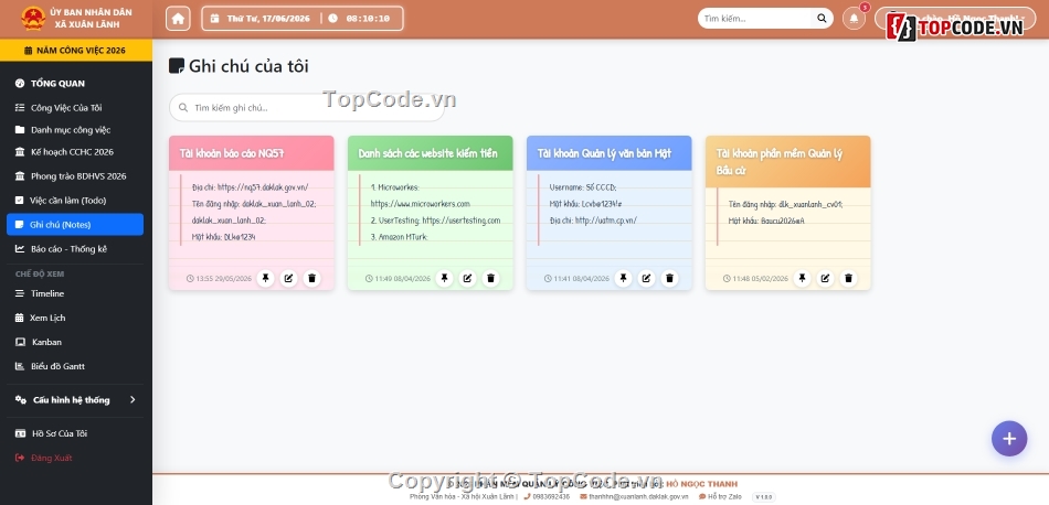 code quản lý công việc,QLCV,task manager