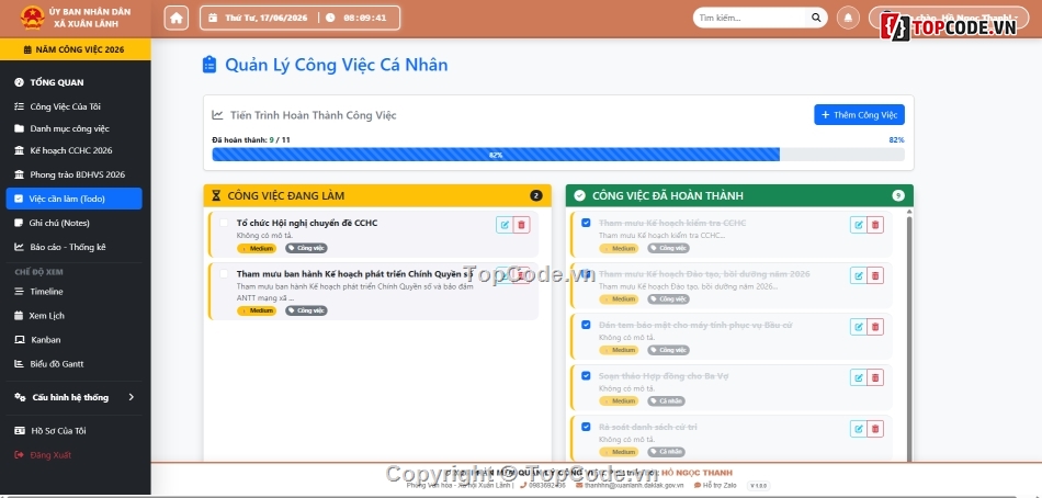code quản lý công việc,QLCV,task manager