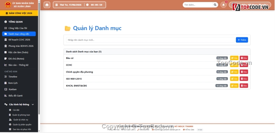 code quản lý công việc,QLCV,task manager