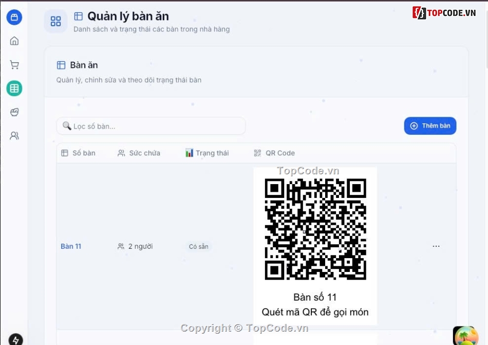 code nhà hàng,qr code order,quản lý nhà hàng,đặt món qr,phần mềm quán cafe,source code bán hàng