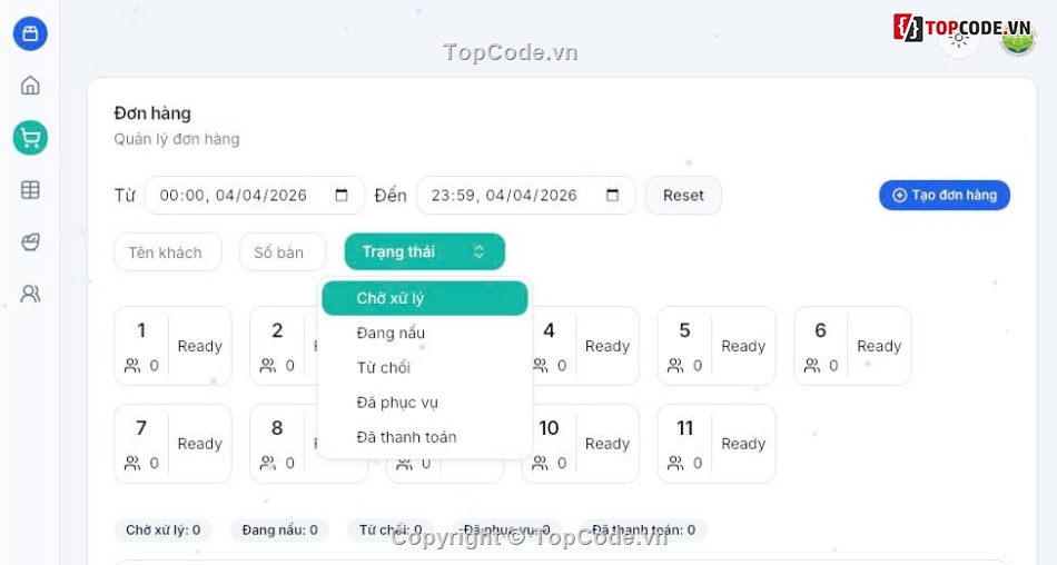 code nhà hàng,qr code order,quản lý nhà hàng,đặt món qr,phần mềm quán cafe,source code bán hàng