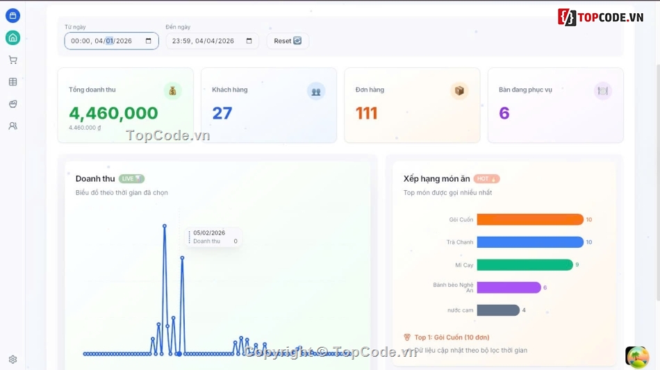 code nhà hàng,qr code order,quản lý nhà hàng,đặt món qr,phần mềm quán cafe,source code bán hàng