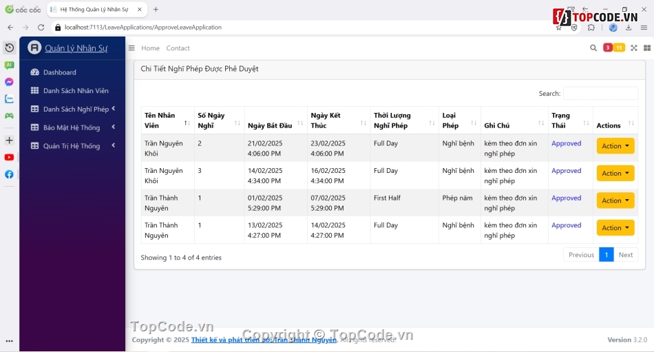 quản lý nhân sự,MVC,.NET,phần mềm quản lý nhân sự,asp net core