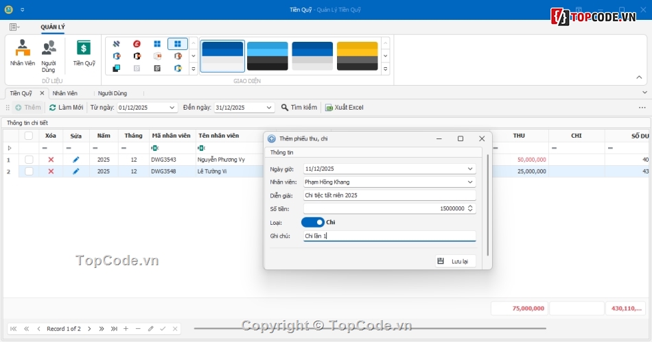 Phần mềm quản lý nhân sự HRM Thu Chi Quỹ Full CSDL,Phần mềm quản lý nhân sự Full CSDL,Phần mềm quản lý thu chi quỹ Full CSDL,Phần mềm HRM Full CSDL