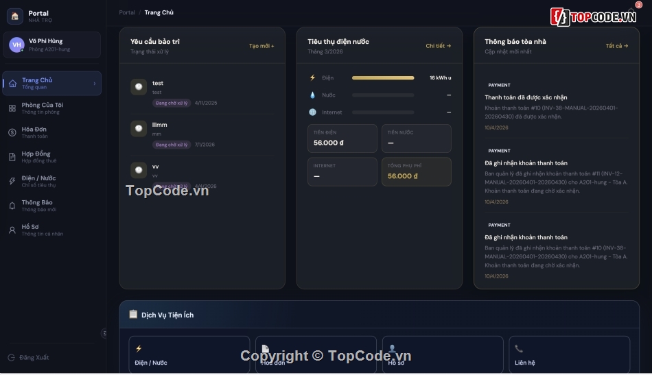 quản lý,Phần mềm quản lý nhà trọ,quản lý nhà trọ,nhà trọ,code quản lý nhà trọ