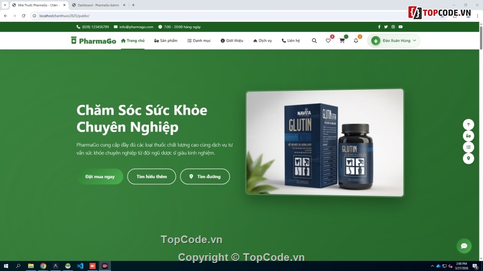 Quản lý nhà thuốc online,Đồ án website bán thuốc PHP Laravel,Full code website dược phẩm,Website quản lý kho dược phẩm,Thiết kế web nhà thuốc chuyên nghiệp,Đồ án tốt nghiệp hệ thống quản lý nhà thuốc