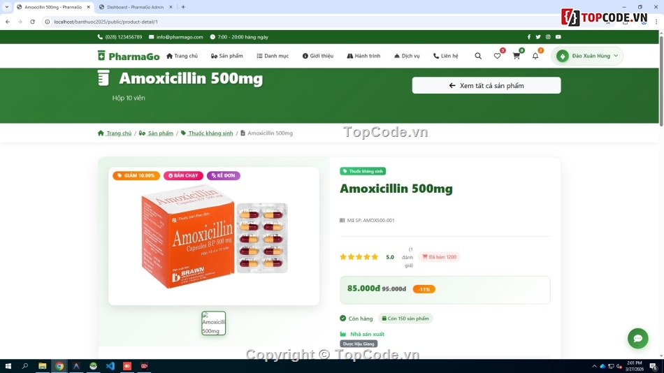 Quản lý nhà thuốc online,Đồ án website bán thuốc PHP Laravel,Full code website dược phẩm,Website quản lý kho dược phẩm,Thiết kế web nhà thuốc chuyên nghiệp,Đồ án tốt nghiệp hệ thống quản lý nhà thuốc