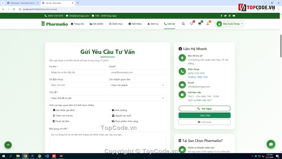 Quản lý nhà thuốc online,Đồ án website bán thuốc PHP Laravel,Full code website dược phẩm,Website quản lý kho dược phẩm,Thiết kế web nhà thuốc chuyên nghiệp,Đồ án tốt nghiệp hệ thống quản lý nhà thuốc