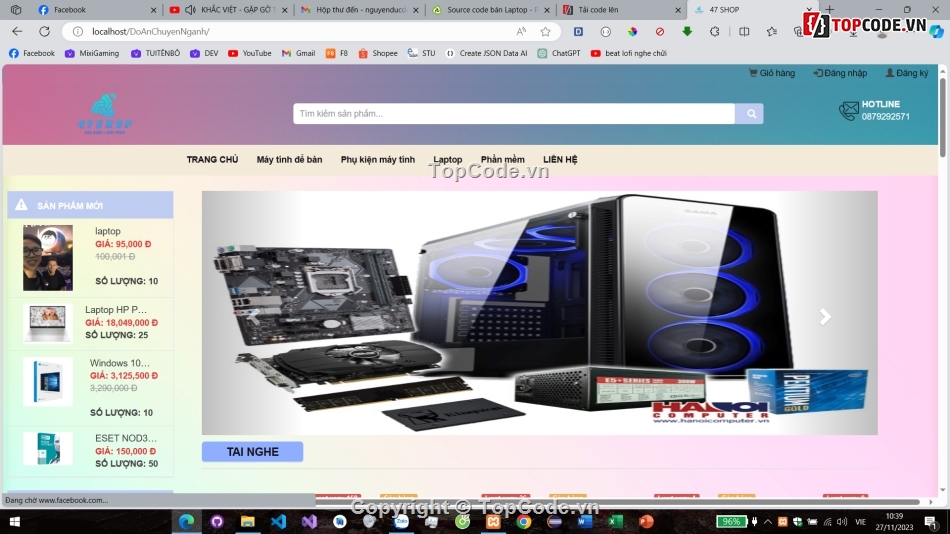 code bán hàng thanh toán VN Pay,web bán phụ kiện,code bán Laptop - PC & phụ kiện,Đồ án tốt nghiệp