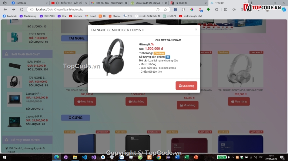 code bán hàng thanh toán VN Pay,web bán phụ kiện,code bán Laptop - PC & phụ kiện,Đồ án tốt nghiệp