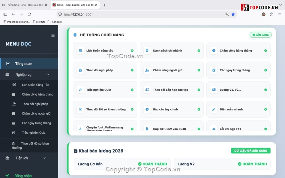 Trắc nghiệm,Chấm công,Báo cáo đồ án,Báo cáo tuân thủ 2908,TXT,CSV