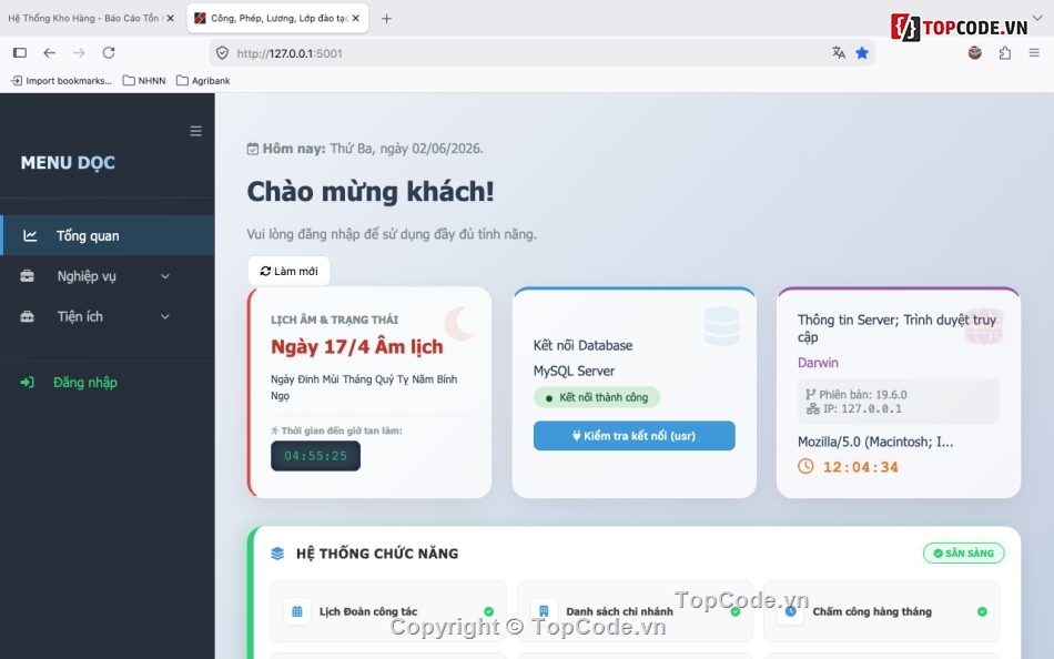 Trắc nghiệm,Chấm công,Báo cáo đồ án,Báo cáo tuân thủ 2908,TXT,CSV