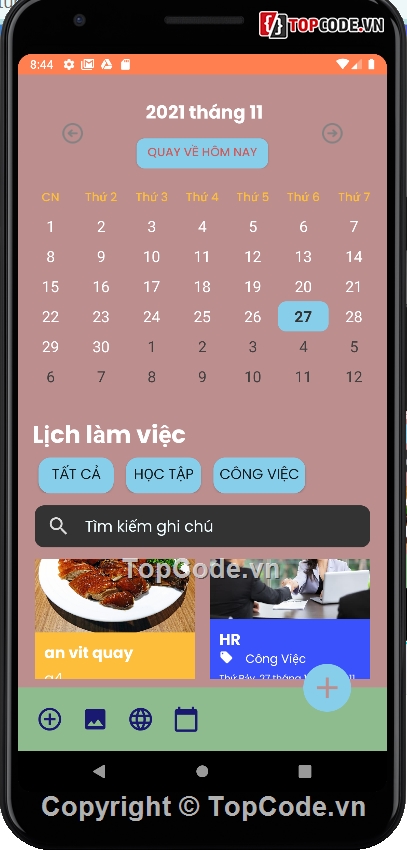 quản lý công việc,app cá nhân,android studio,app quản lý thời gian,android java