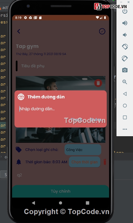 quản lý công việc,app cá nhân,android studio,app quản lý thời gian,android java