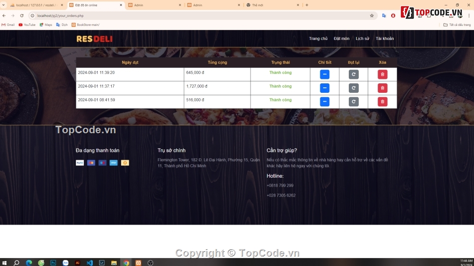 Quản lý nhà hàng,quản lý order,quản lý bán hàng,web quản lý nhà hàng