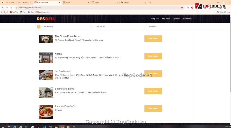 Quản lý nhà hàng,quản lý order,quản lý bán hàng,web quản lý nhà hàng