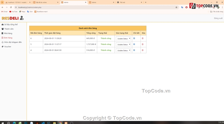 Quản lý nhà hàng,quản lý order,quản lý bán hàng,web quản lý nhà hàng