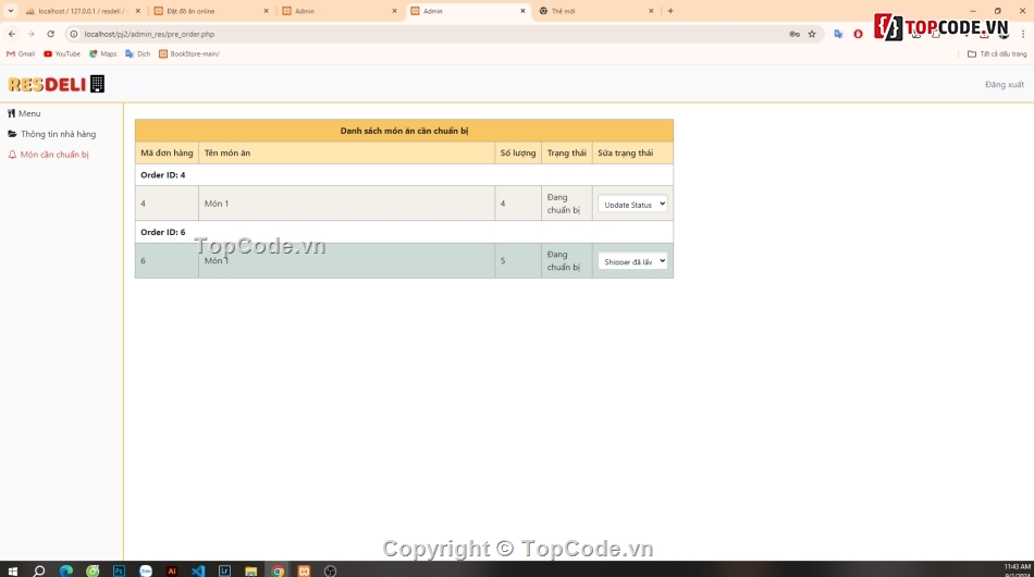 Quản lý nhà hàng,quản lý order,quản lý bán hàng,web quản lý nhà hàng