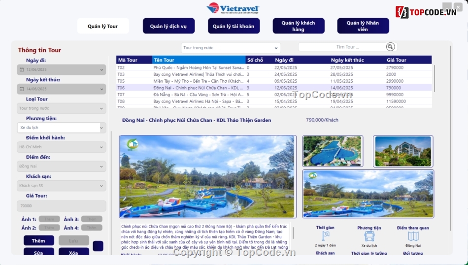 Tour du lịch,Quản lý Tour du lịch,code quản lý tour du lịch