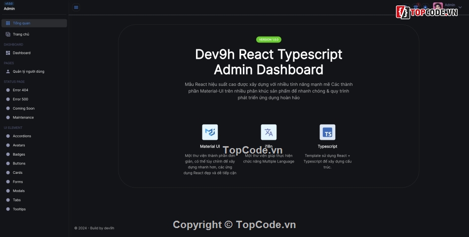 Template,React Admin,Typescript,Masterial Ui,Admin Dashboard Template