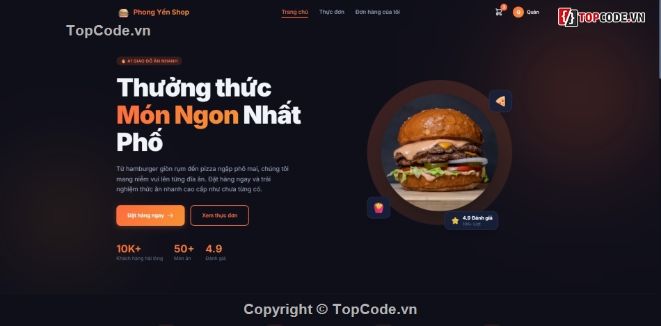 Đồ án website bán đồ ăn nhanh Nodejs ReactJS,Website đặt món ăn trực tuyến FastFood Pro,Full code website bán đồ ăn nhanh và quản lý kho,Hệ thống quản lý kho nguyên liệu và công thức món