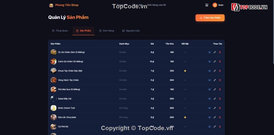 Đồ án website bán đồ ăn nhanh Nodejs ReactJS,Website đặt món ăn trực tuyến FastFood Pro,Full code website bán đồ ăn nhanh và quản lý kho,Hệ thống quản lý kho nguyên liệu và công thức món