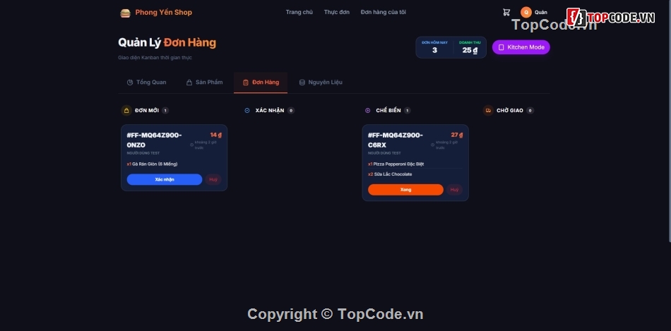 Đồ án website bán đồ ăn nhanh Nodejs ReactJS,Website đặt món ăn trực tuyến FastFood Pro,Full code website bán đồ ăn nhanh và quản lý kho,Hệ thống quản lý kho nguyên liệu và công thức món