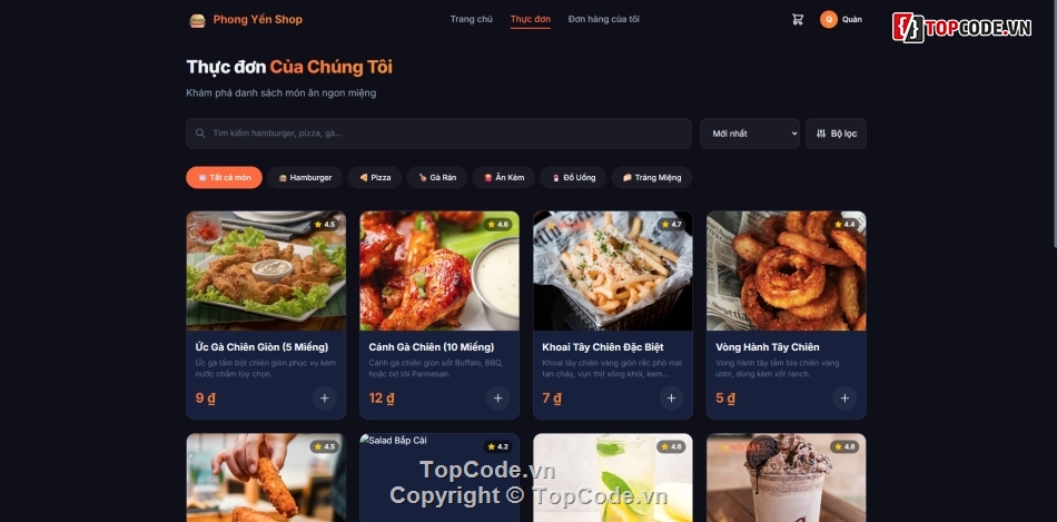 Đồ án website bán đồ ăn nhanh Nodejs ReactJS,Website đặt món ăn trực tuyến FastFood Pro,Full code website bán đồ ăn nhanh và quản lý kho,Hệ thống quản lý kho nguyên liệu và công thức món