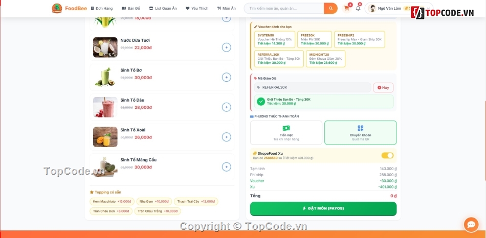 quản lý quán ăn đa nền tảng,đồ án quản lý web đặt đồ ăn,web đặt đồ ăn đa nền tảng