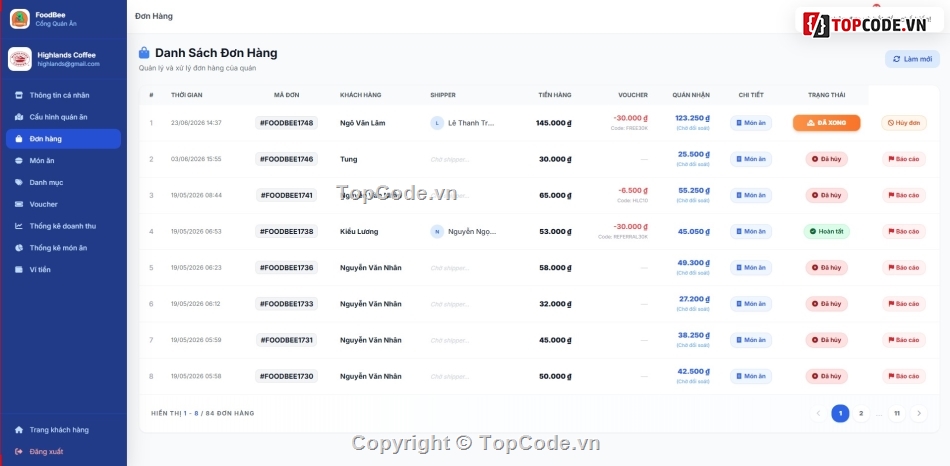 quản lý quán ăn đa nền tảng,đồ án quản lý web đặt đồ ăn,web đặt đồ ăn đa nền tảng