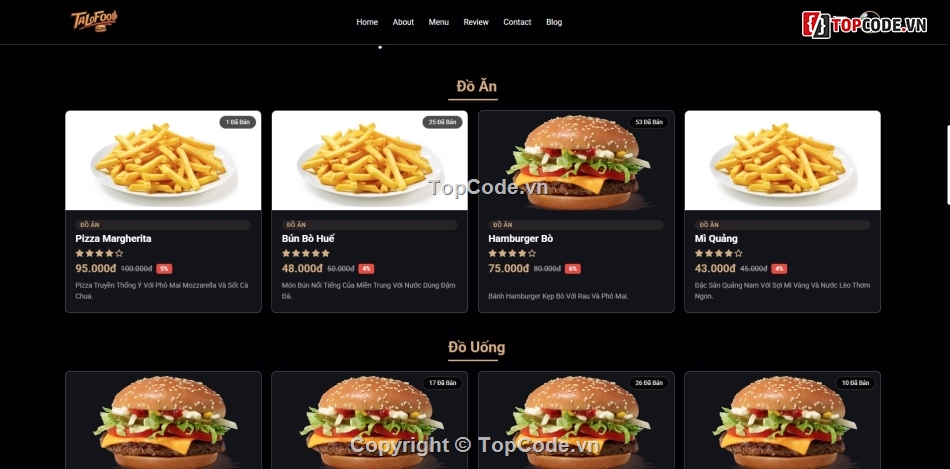 Website đặt món ăn trực tuyến,Hệ thống quản lý nhà hàng PHP,Thanh toán PayPal tích hợp PHP,Source code bán đồ ăn PHP PDO