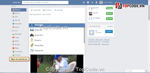 Sngine Facebook,MXH,book,Update,cach code giao dien facebook newsfeed,code facebook