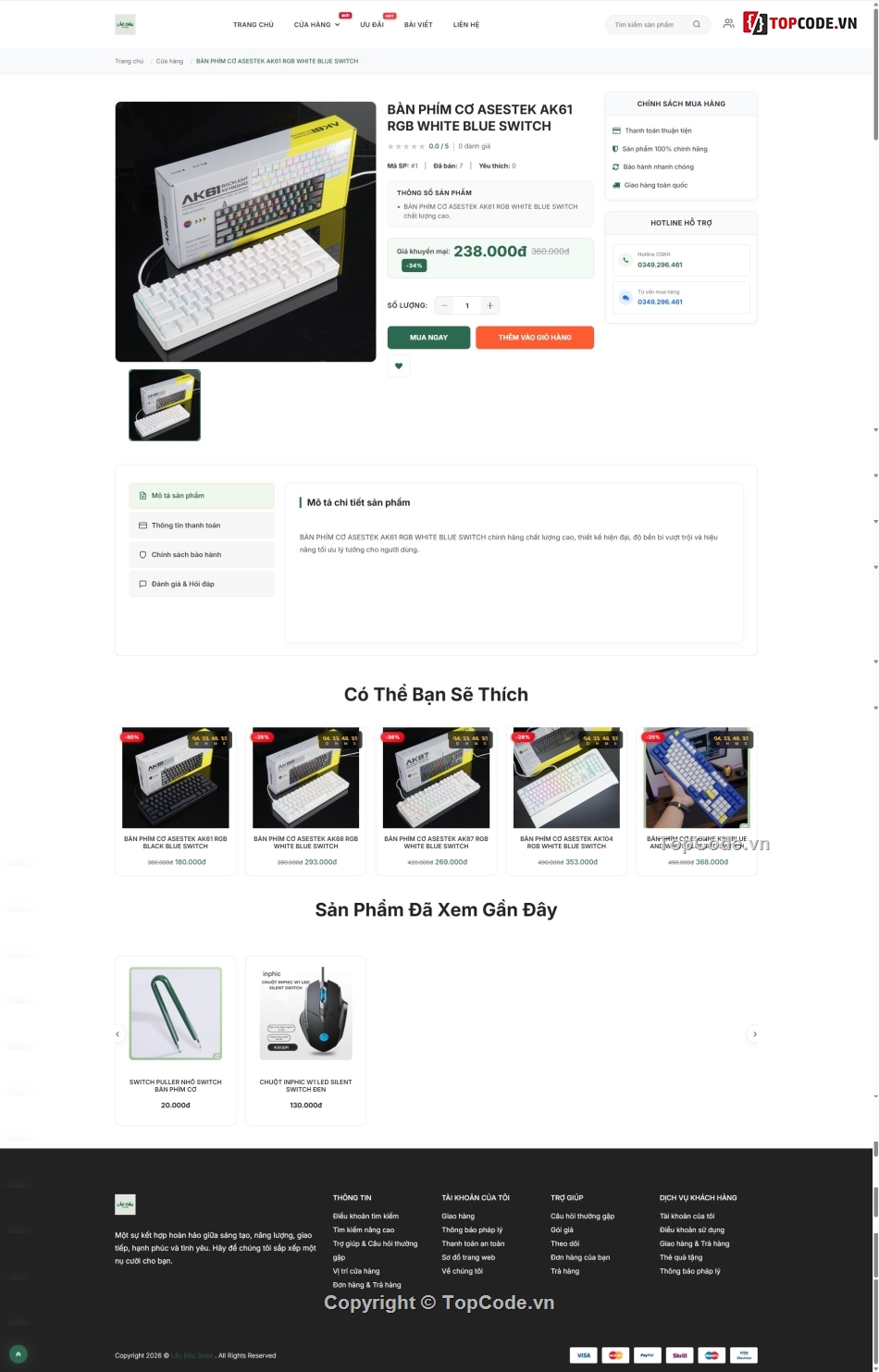 website shop bàn phím,Website bán bàn phím,shop bàn phím,shop keycap,php mysql,website quản lý bán hàng