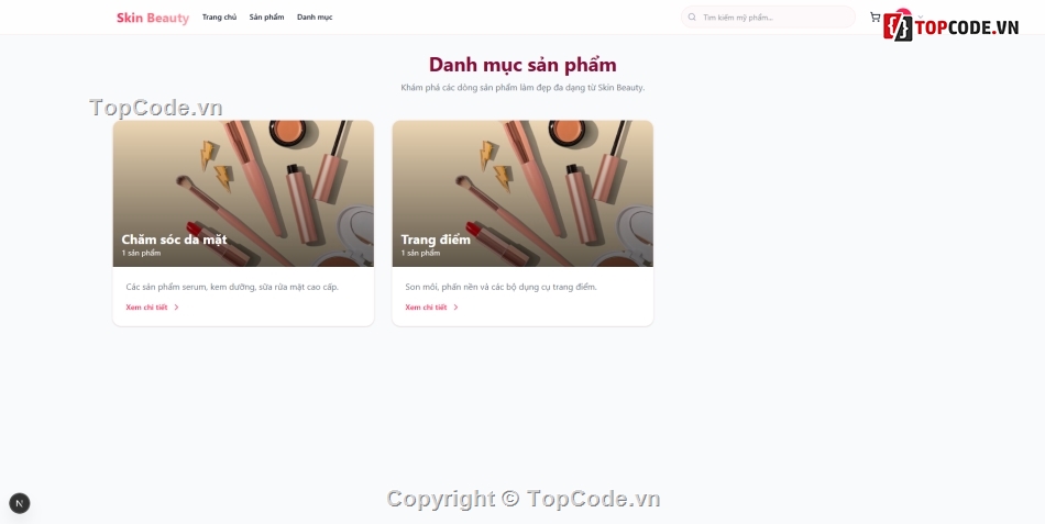 web làm đẹp,website đẹp,web mỹ phẩm,website mỹ phẩm,code web,website spa