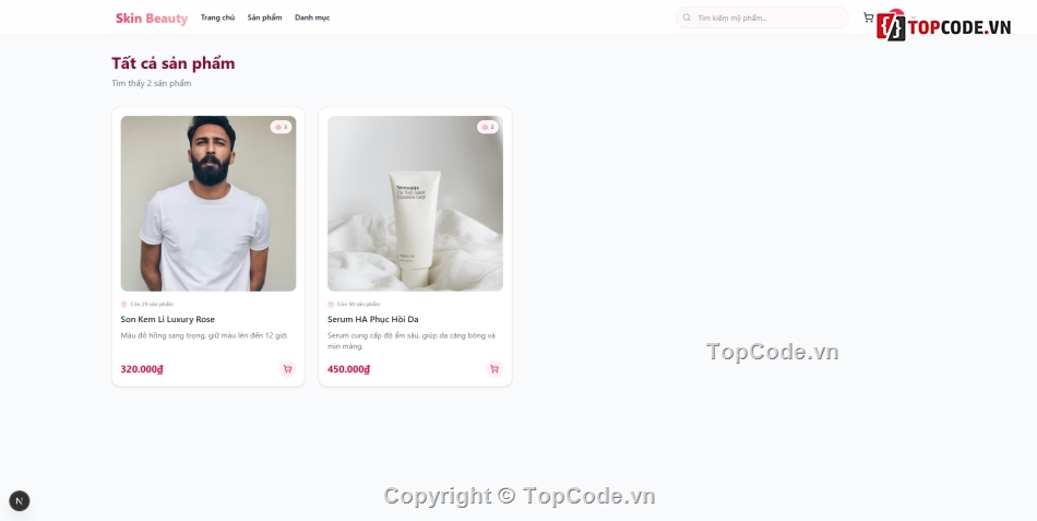 web làm đẹp,website đẹp,web mỹ phẩm,website mỹ phẩm,code web,website spa