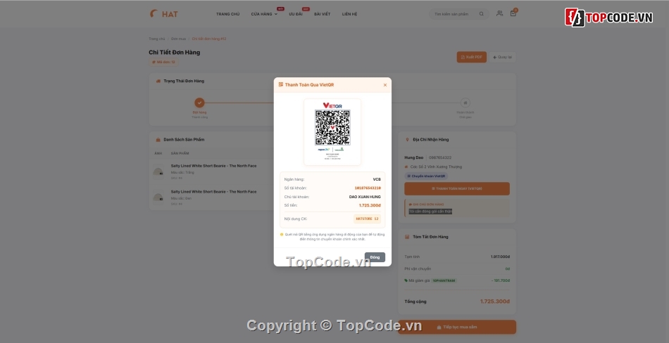 code web ban hat non laravel,source code website thoi trang laravel sepay vnpay,code laravel ban quan ao day du dashboard