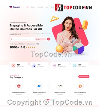 LMS,Online Courses,Website học online,Website học trực tuyến,Education,giao diện website