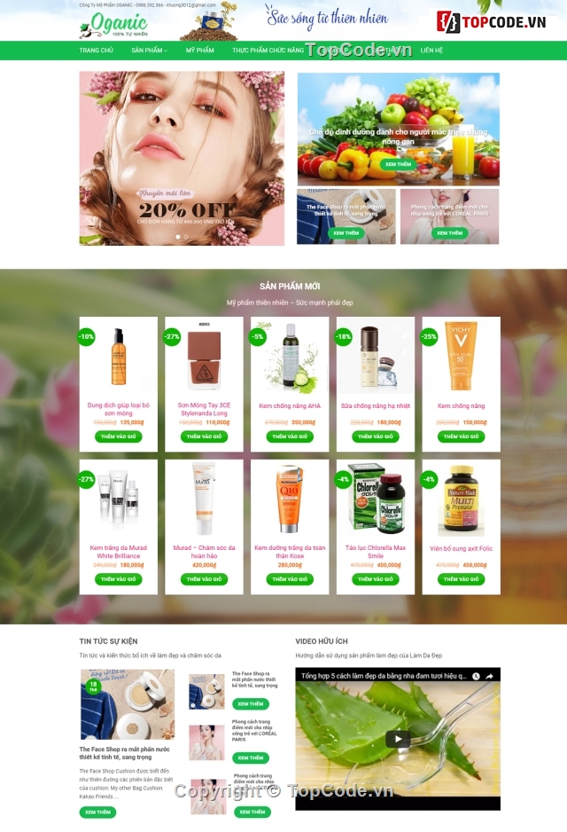 web mỹ phẩm bằng wordpress,Theme bán mỹ phẩm,website bán mỹ phẩm,code bán mỹ phẩm,web bán mỹ phẩm