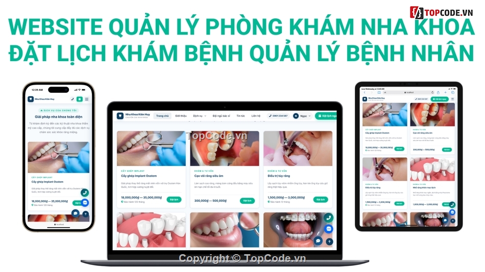 website nha khoa,website phòng khám nha khoa,web phòng khám nha khoa,Website đặt lịch khám bệnh,full code website phòng khám nha khoa