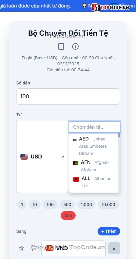 code chuyển đổi tiền tệ,source chuyển đổi tiền tệ,source code chuyển đổi tiền tệ