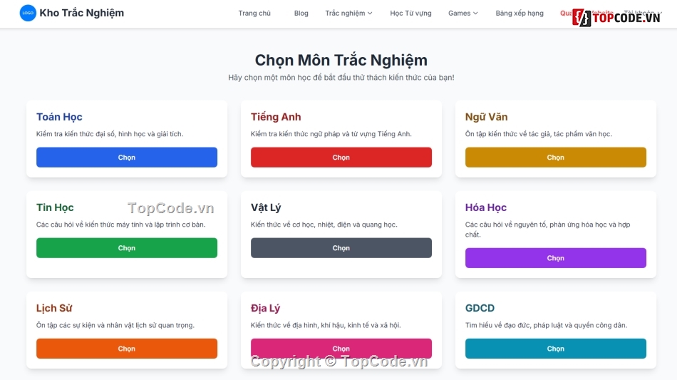code web trắc nghiệm,website trắc nghiệm,web trắc nghiệm,souce trắc nghiệm