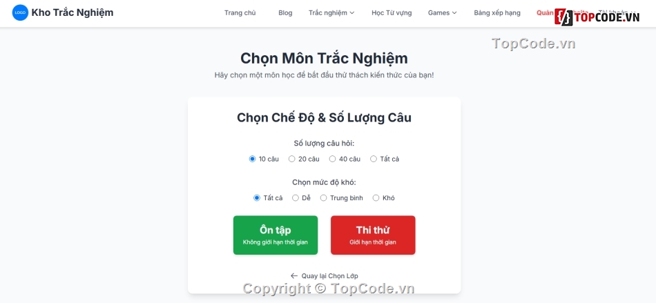 code web trắc nghiệm,website trắc nghiệm,web trắc nghiệm,souce trắc nghiệm
