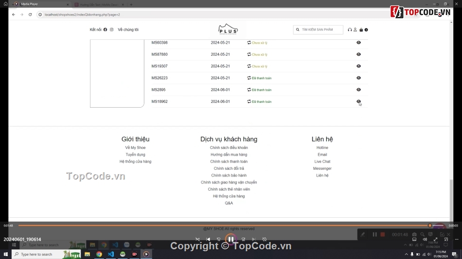 code đồ án web bán giày php momo,web bán giày,website bán giày