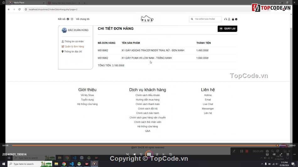 code đồ án web bán giày php momo,web bán giày,website bán giày