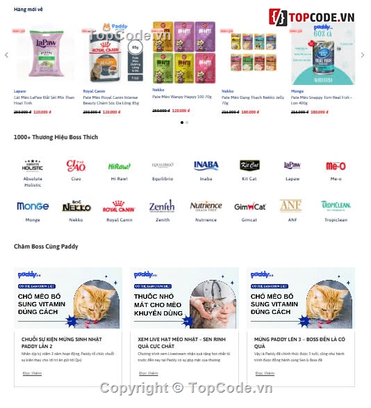 code shop chó mèo,website bán thức ăn chó mèo,thức ăn chó mèo,Sharecode Website Bán phụ kiện thú cưng cực đẹp,thú cưng,website thú cưng