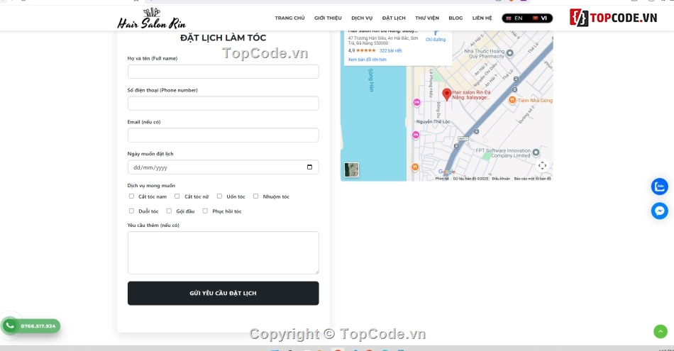 sharecode website,đặt lịch hẹn cắt tóc,cắt tóc tạo kiểu,đặt lịch salon tóc,website salon chuyên nghiệp,Sharecode Website Đặt Lịch Hẹn Cắt Tóc Tạo Kiểu Ch