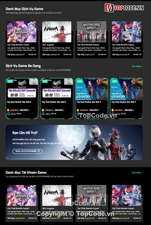 Games,code website game,dịch vụ games,cày thuê games,code web tài khoản game,Sharecode Website Dịch Vụ Tài Khoản Games Cực Xịn