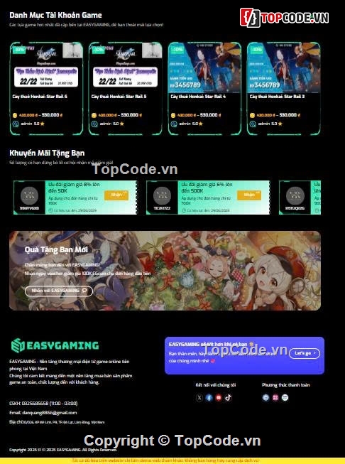 Games,code website game,dịch vụ games,cày thuê games,code web tài khoản game,Sharecode Website Dịch Vụ Tài Khoản Games Cực Xịn