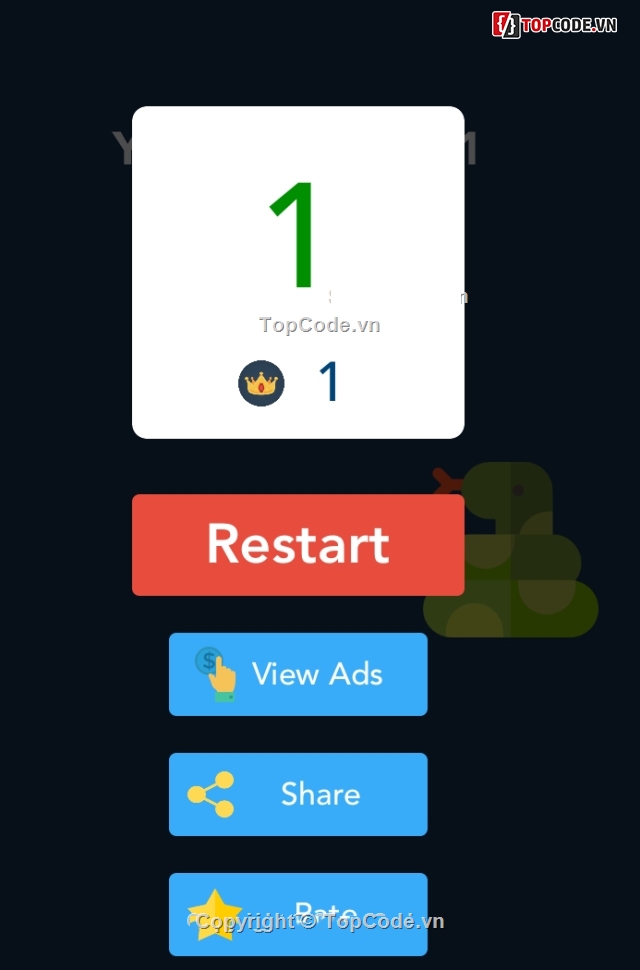 Snake Game,snake game ios,game rắn săn mồi,rắn săn mồi,code rắn săn mồi,Source code game