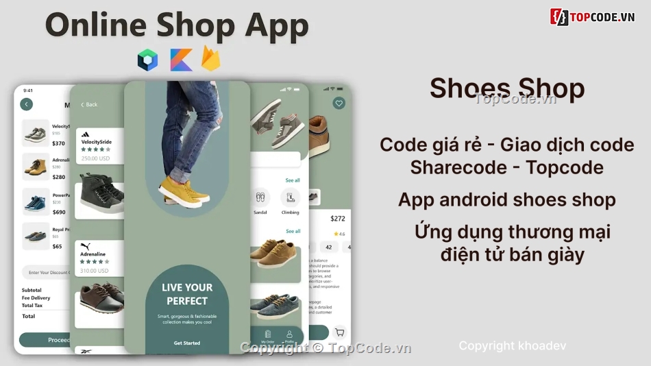 shop giày,Kotlin,mobile app,đồ án bán giày,firebase,android app